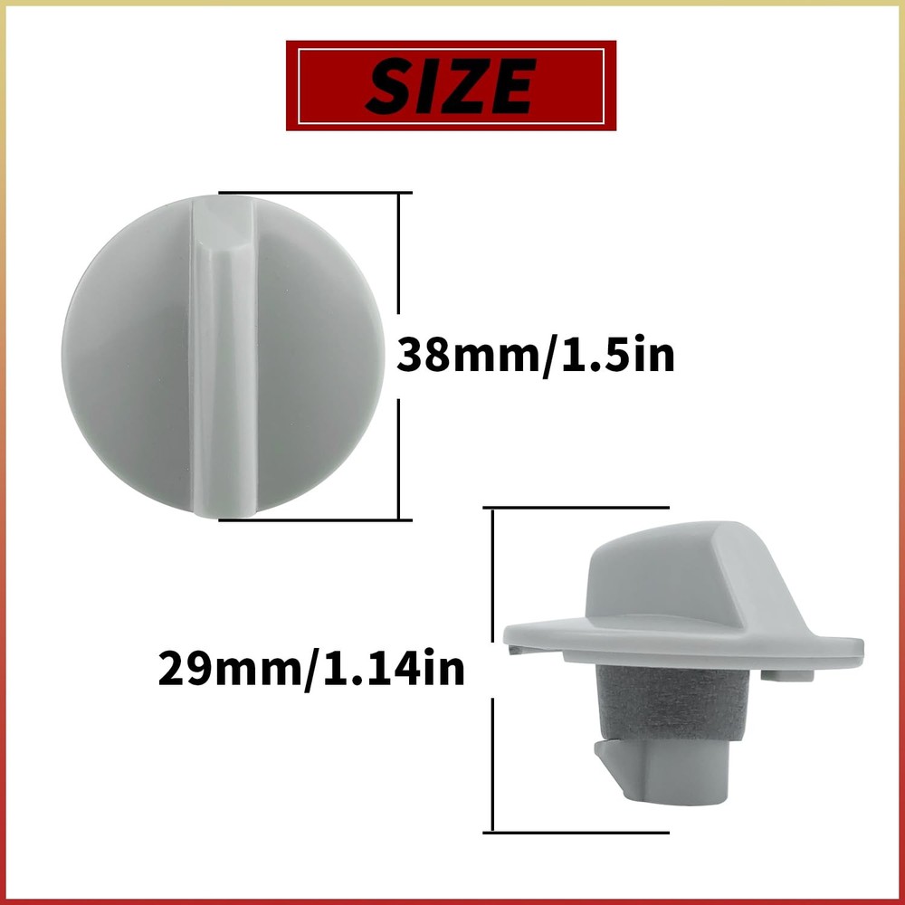 2 Pcs WP12X10002 Air Conditioner Control Knob Replacement Part - Plastic