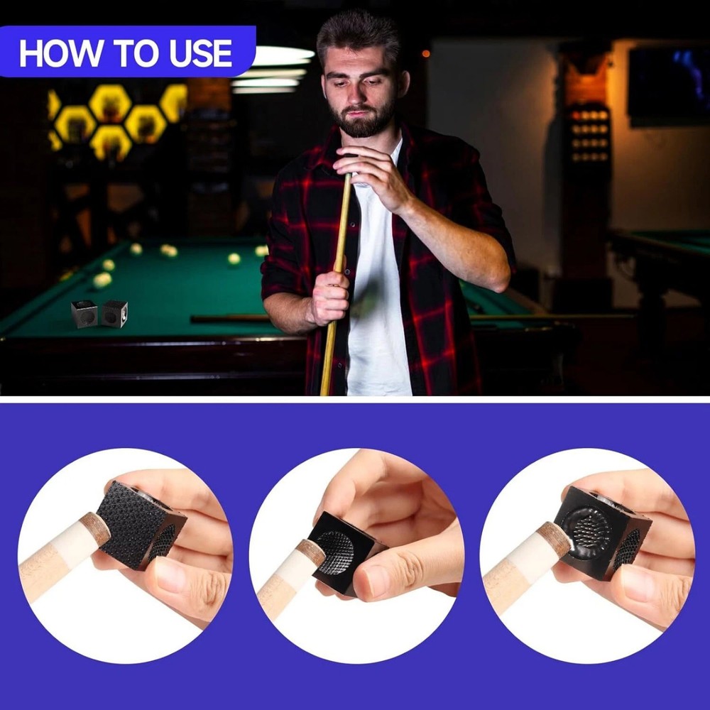 Durable 5-in-1 Billiard Pool Cue Tip Tool, Scuffer/Shaper/Aerator Tip Pick Cube