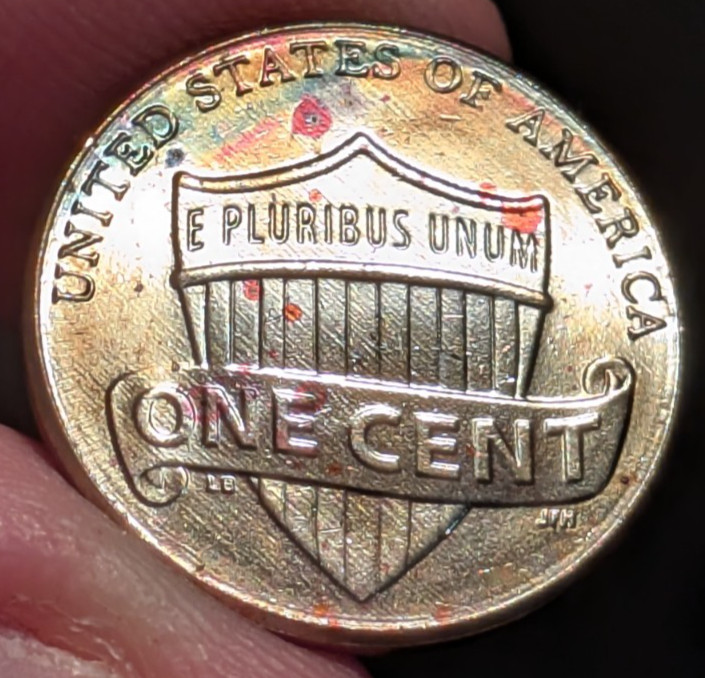 2017 D Lincoln Shield Penny Cent Colorful Toned