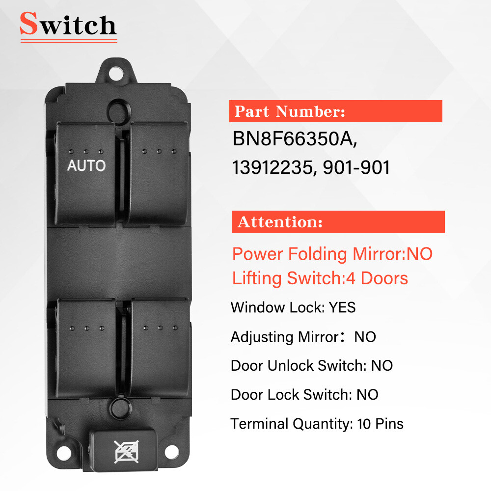 For 2004-2009 Mazda 3 Master Power Window Control Switch Driver Side BN8F66350A