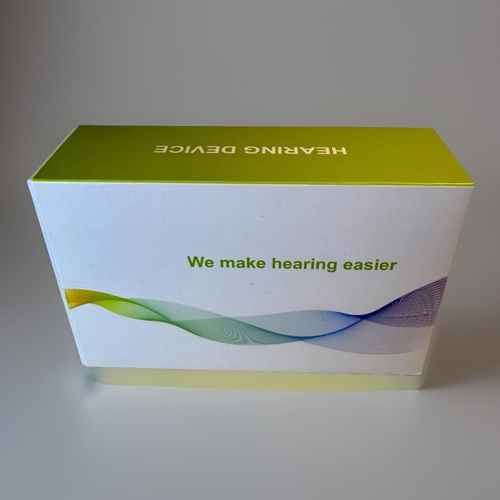 Amplified Hearing Device Invisible CIC Mini In Ear W/ White Charging Case