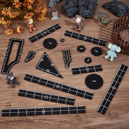 17Pcs Black Objective Point Markers, Acrylic Objective Makers Ruler Set War