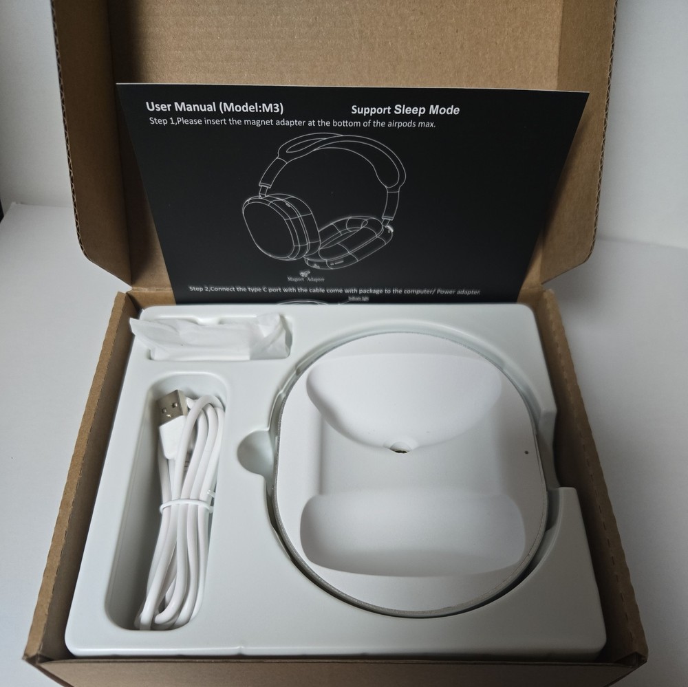 Model M3 White Charging dock Compatible With Apple AirPods Max