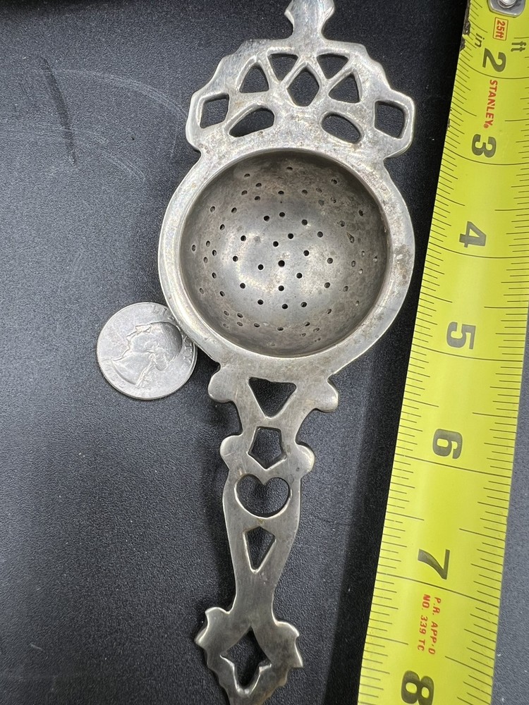 Vintage Over the Cup Tea Strainer Silver Plated
