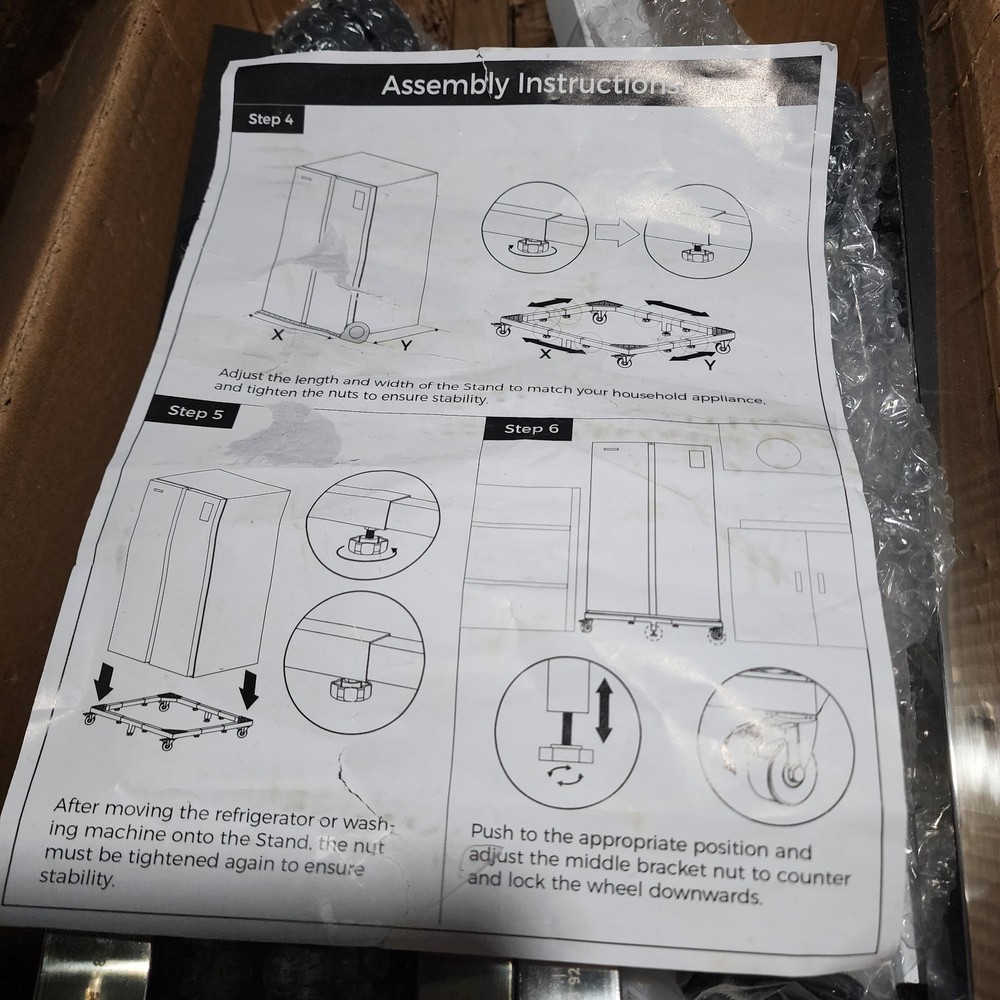 Versatile Mobile Base Stand for Appliances with Rubber Wheels