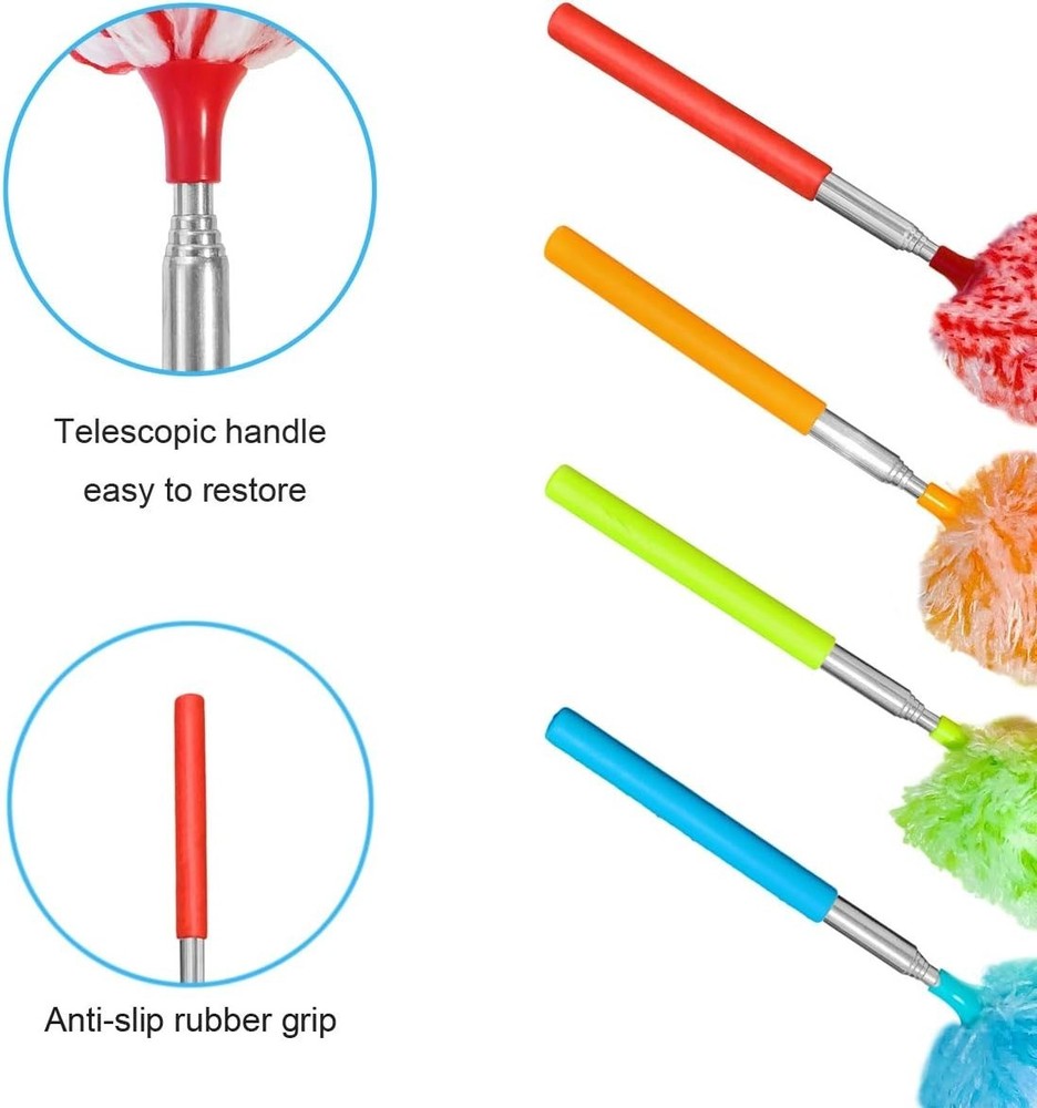 4 Pcs, [Microfiber] Hand [Duster] [Washable] Microfibre Cleaning Tool Extenda...