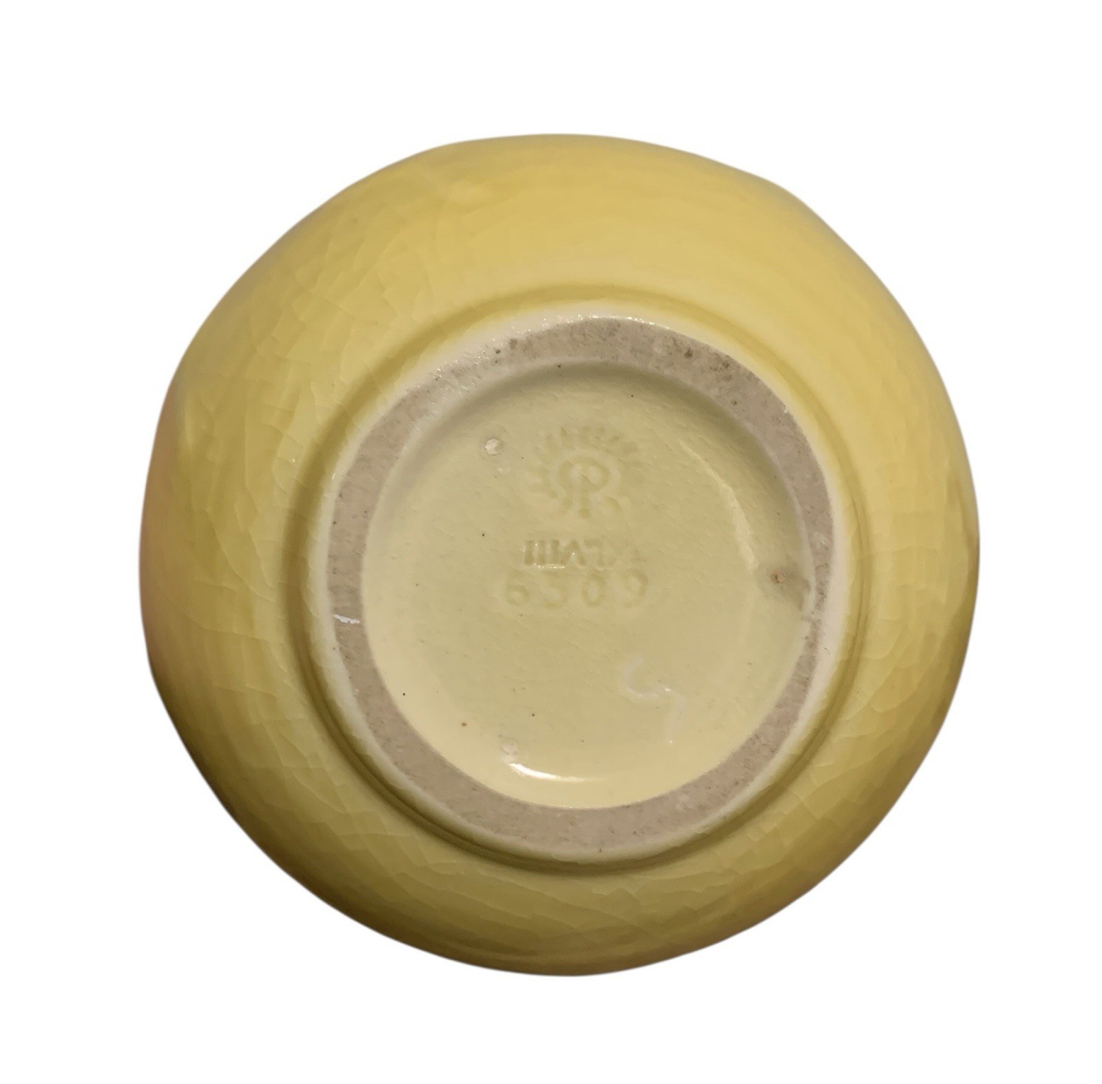 Vintage Rookwood Art Pottery Yellow Vase Butterflies #6509 1958