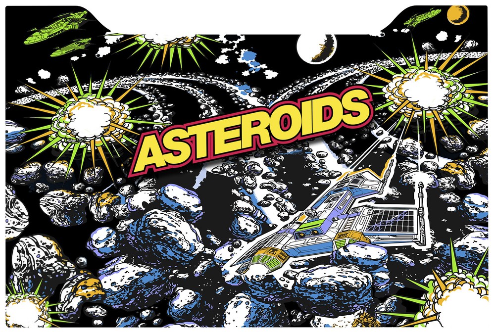 Asteroids Arcade 1up Cabinet Riser Graphic Decal Sticker