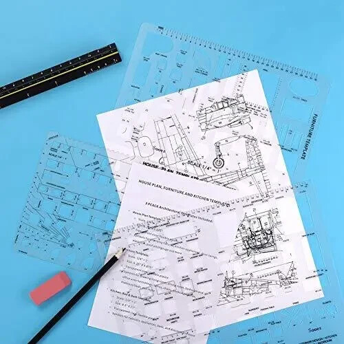 3 Pack Architectural Templates Drafting Tools House Interior Design Template