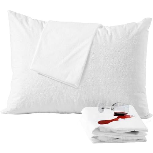 Pillow Protector Envelope Pack of 2 Queen Size – Waterproof Bed Bug Proof Pil...