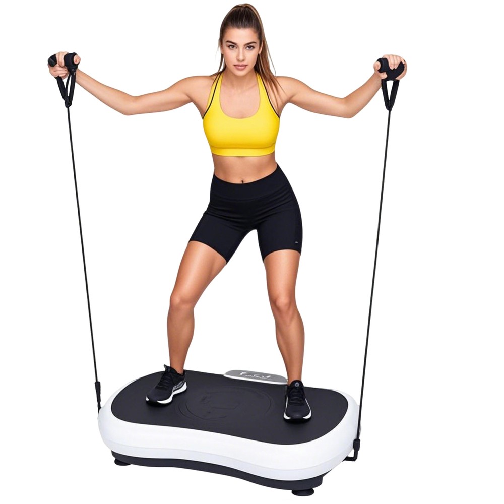 Vibration Plate Exercise Machine Full-Body Workout Vibrating Platform White