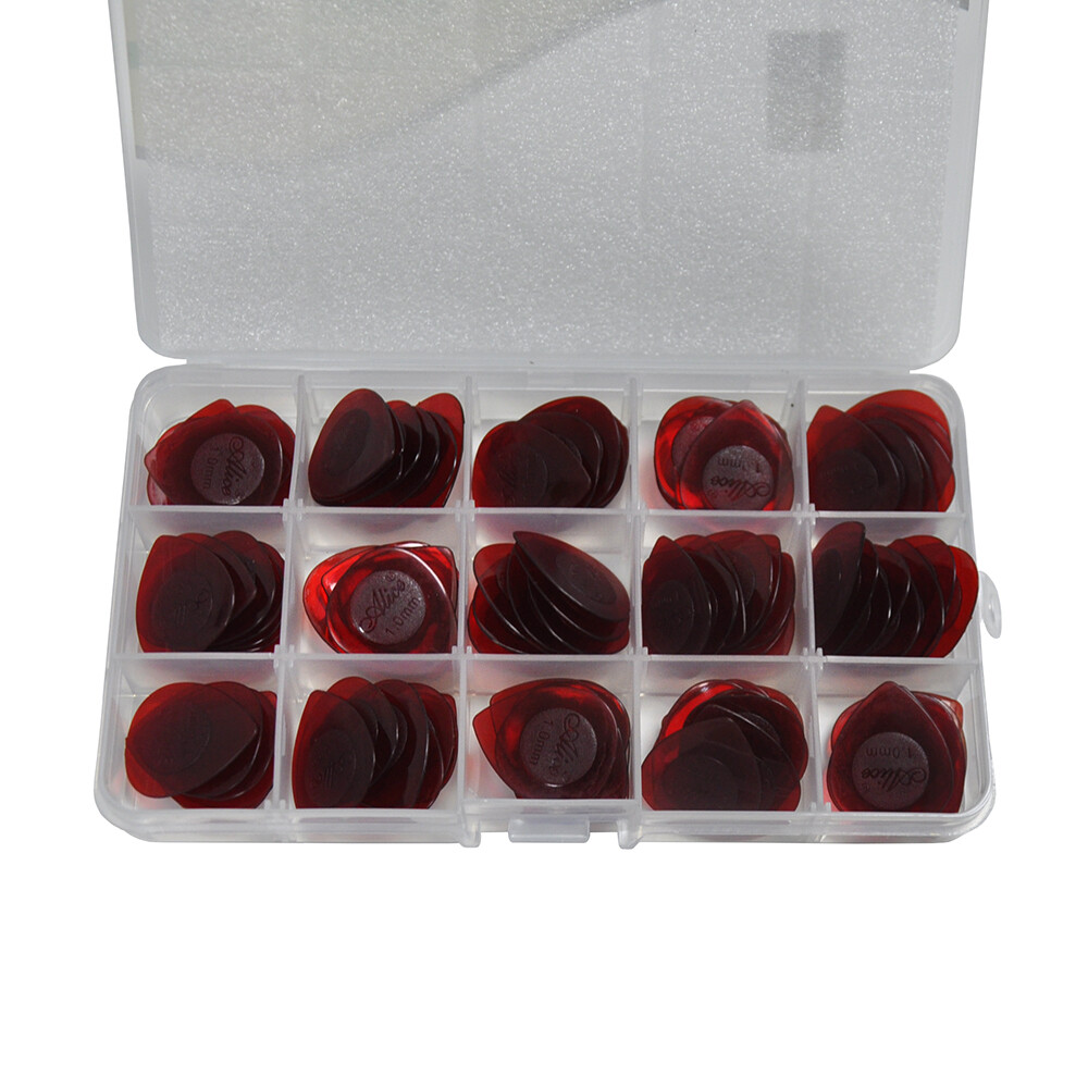 100pcs Alice Heavy 1mm Water Drop Teardrop PC Guitar Picks Plectrums With Box