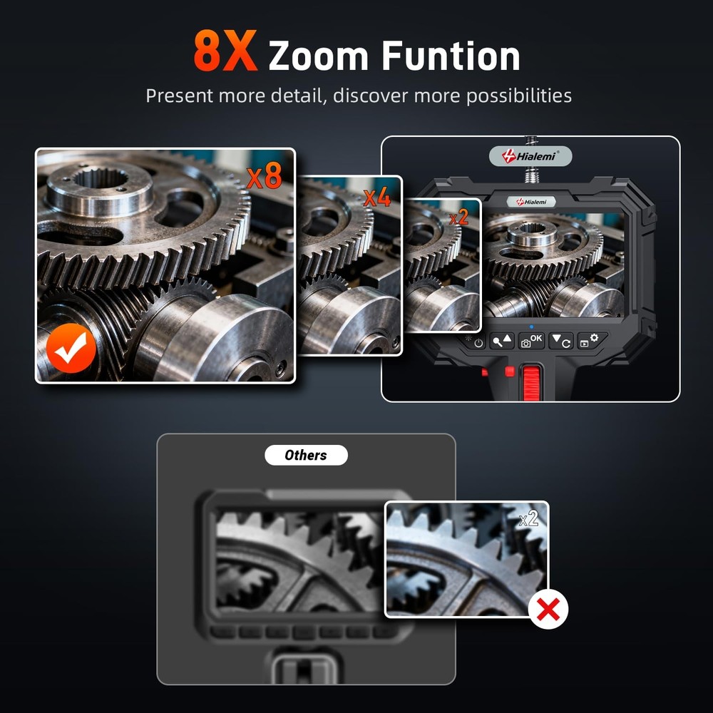 Two-Way Articulating Borescope with Probe Hover Lock, 6.2mm Endoscope Camera ...