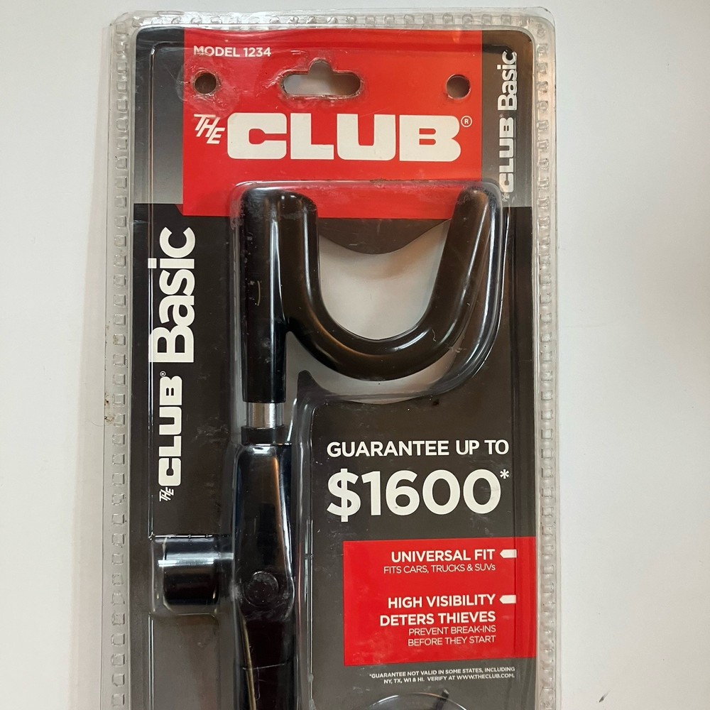 The Club 1234 Basic Steering Wheel Lock High Security Black Anti Theft Device