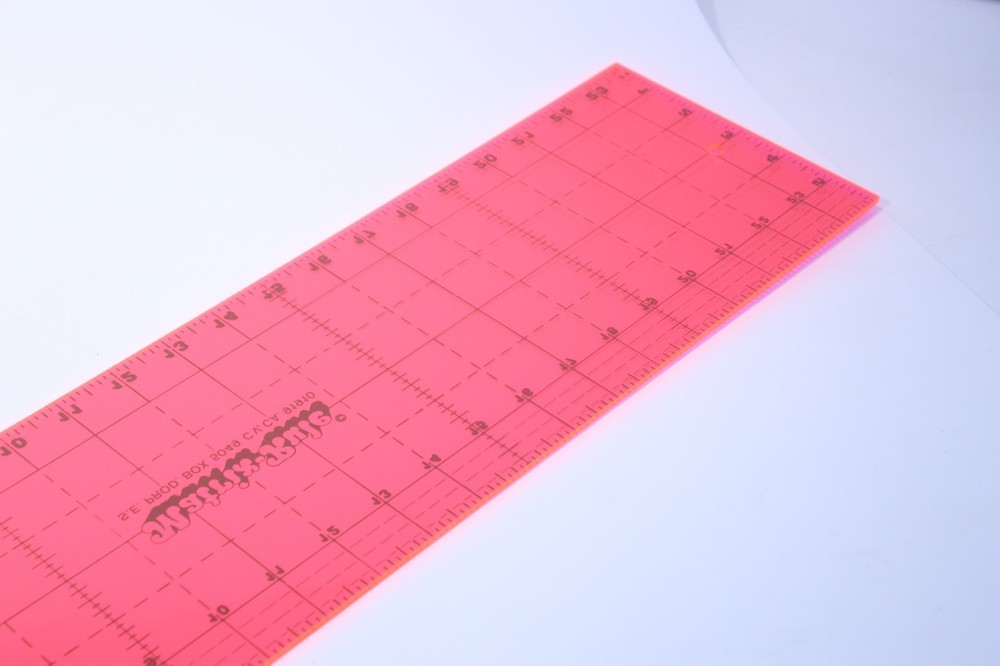 * MATRIX-RULE Ruler, 24 X 6” Pink See Through Templates Quilt