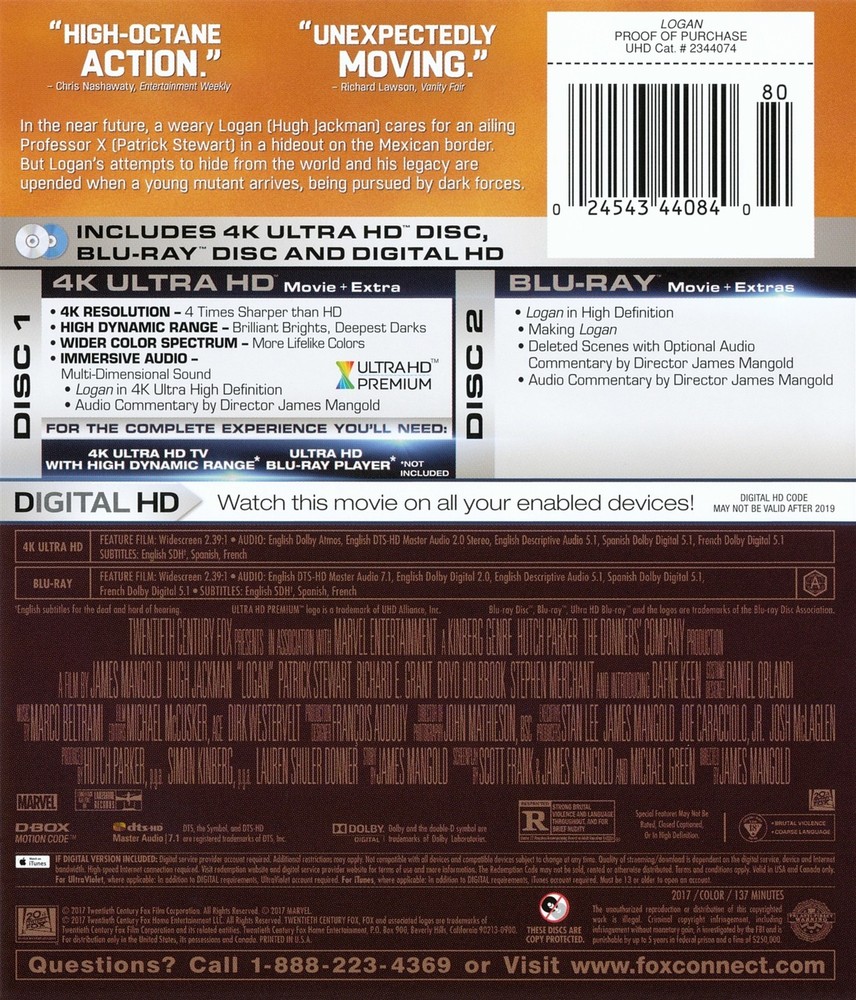 Logan (4K / Blu-ray + Digital) New