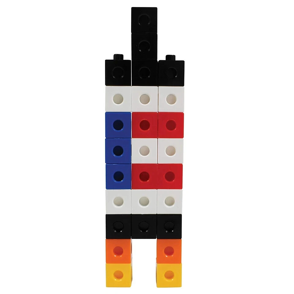 Educational Linking Cubes Set of 100 Math Manipulatives Construction Early Math