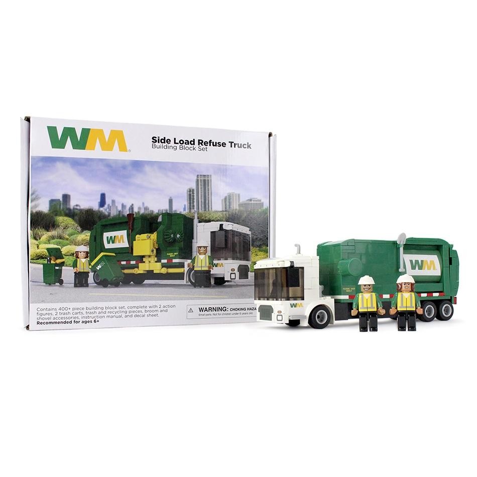 First Gear Waste Management Side-Load Garbage Truck Building Block Set 90-0640
