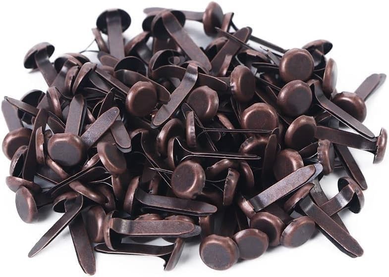100 Pcs Copper Mini Brad Fasteners Round Paper Brads for