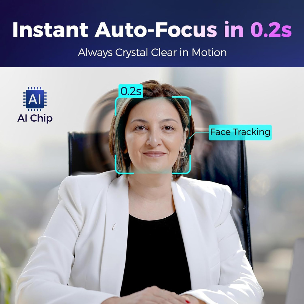 4K Webcam for PC with Microphone & Light & Privacy Cover, Web Camera for Desktop