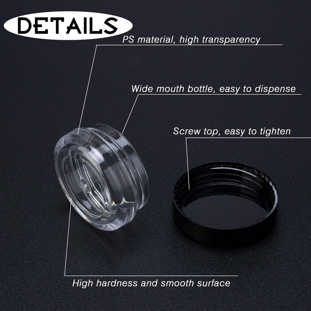 25 Count 3 Gram Sample Containers, Clear Lip Balm Containers with Lids, Small...