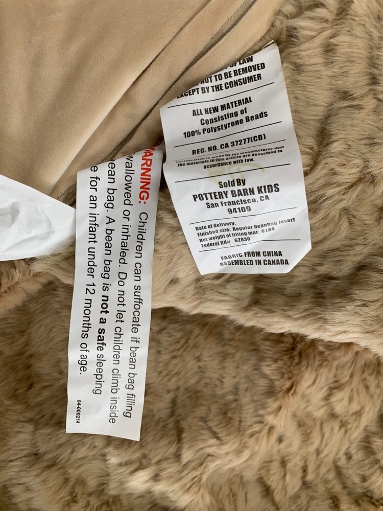 Pottery Barn Kids Anywhere Beanbag Labradoodle Faux Fur Slipcover Only #8124B