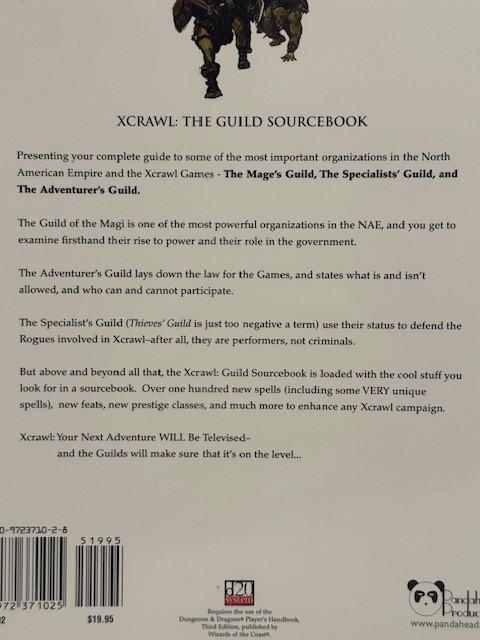 Xcrawl The Guild Sourcebook PHD-1002 D&D D20 Modern 2006 RPG Book