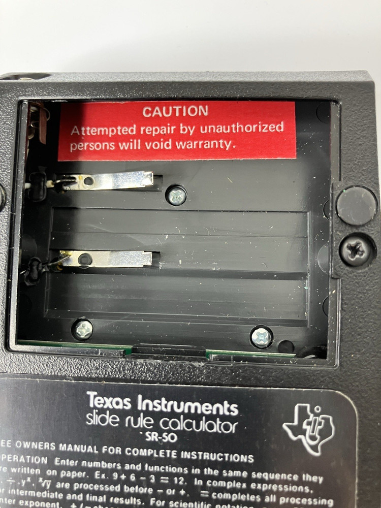 Vintage Texas Instruments SR-50 Slide Rule Calculator Case Box - Untested