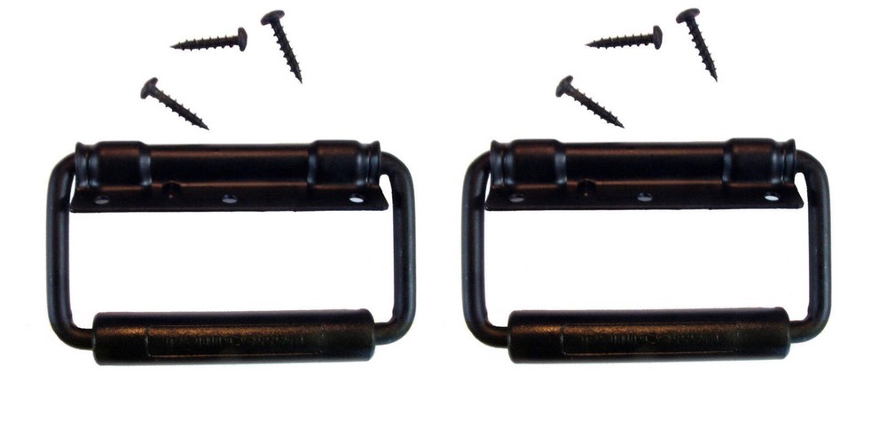 (2 PACK) PENN ELCOM 2356BK Surface Mount Spring Loaded Handle w/Screws - BLACK