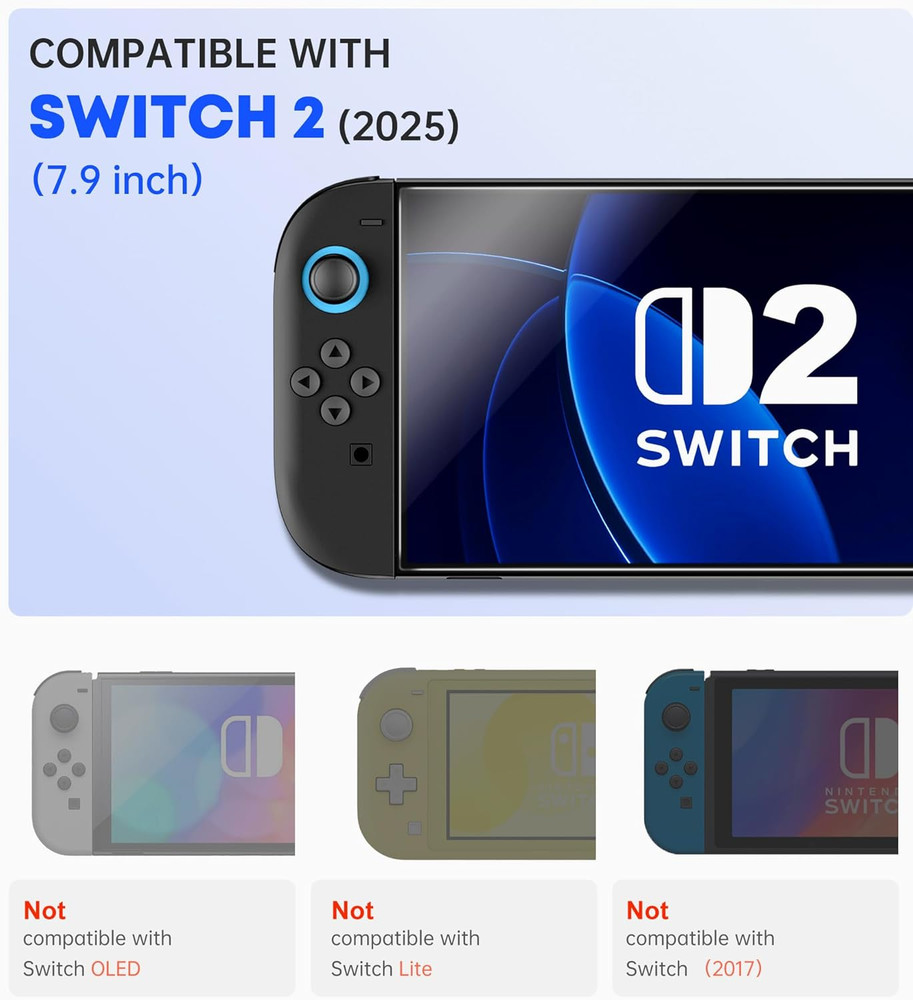 2 Pack Tempered Glass Screen Protector Compatible with Nintendo Switch 2 2025, T