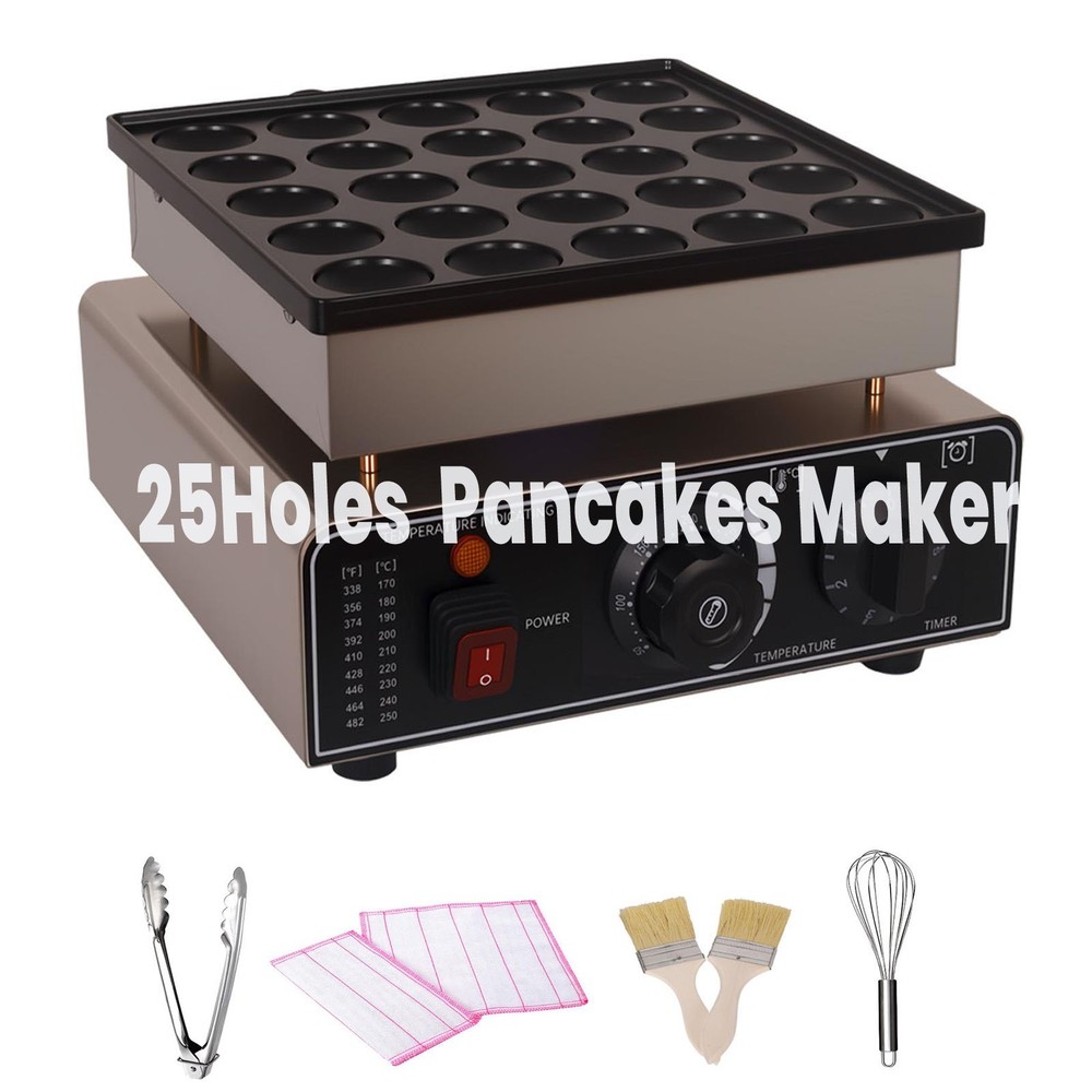 25-Hole  Mini Pancake Maker Machine  Non-Stick Design  Mini Pancake Maker