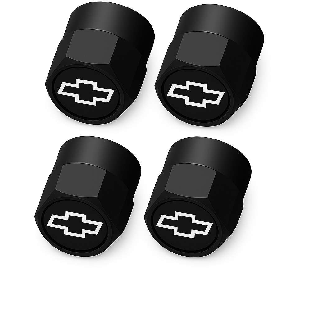 Compatible with Chevy Black 4Pcs Tire Valve Stem Caps Black Anodized Aluminum