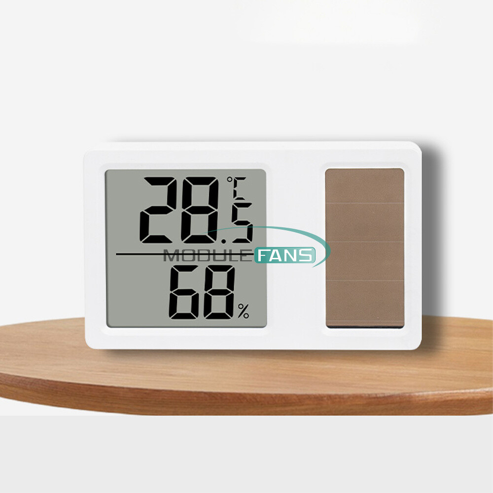 Solar power Temperature and Humidity Meter Mini Digital Thermometer Meter