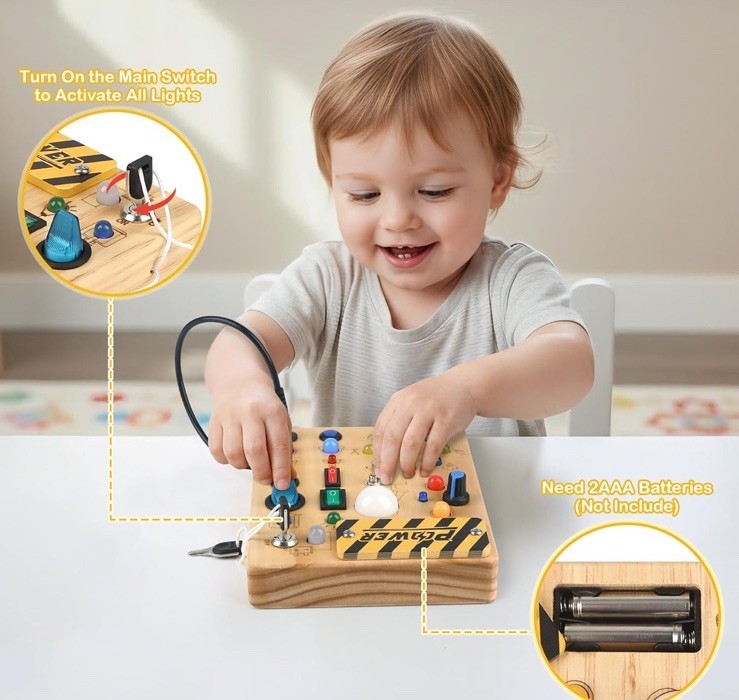 Joyreal Montessori Busy Board Educational Toys 1 2 3 Year Old