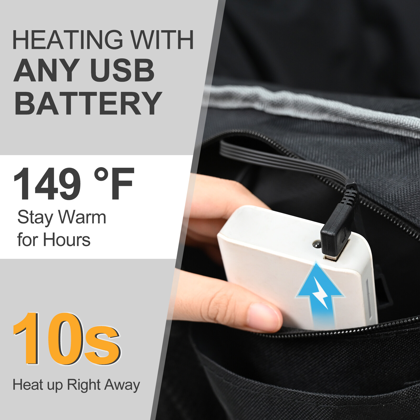 SLSY Oversized Heated Camping Chair Patio Lounge Chairs with 20000mAh Power Bank