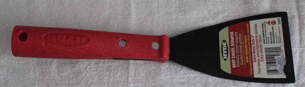 Hyde Bent Chisel Scraper Extra Heavy Duty 3" Acme Threaded Handle