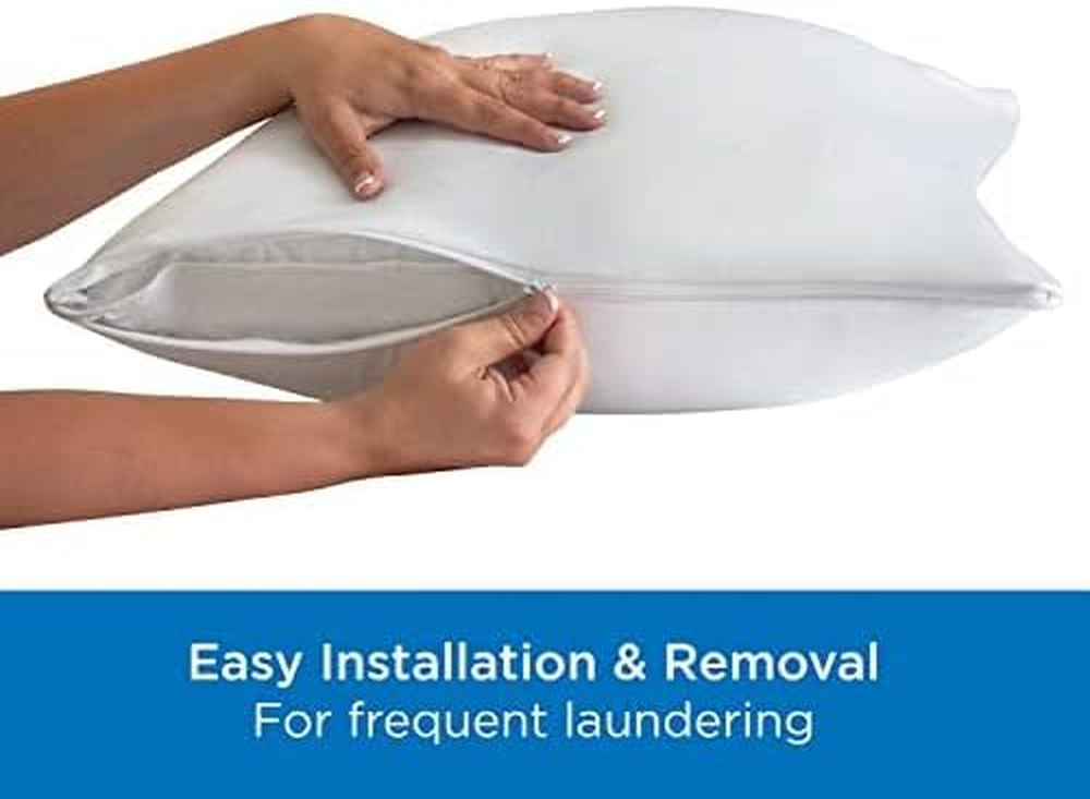 King Allerease Pillow Protectors Moisture Wicking, Advanced Allergy Protection