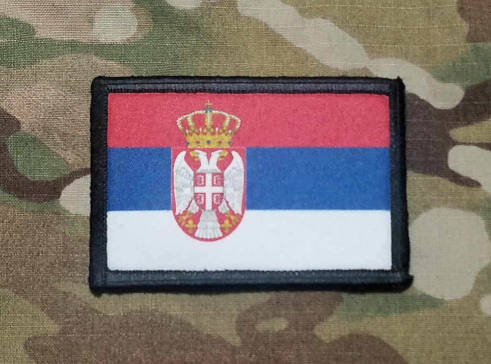 SERBIAN FLAG Serbia Army Tactical Hook Loop Military Patch