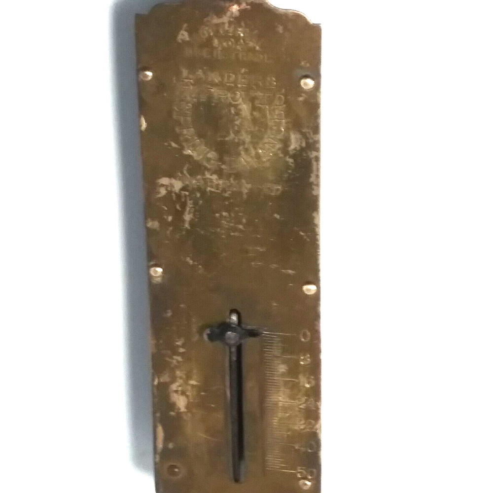 Vtg Scale Landers Improved Spring Balance Scale Ring & Hook, Brass Front Plate