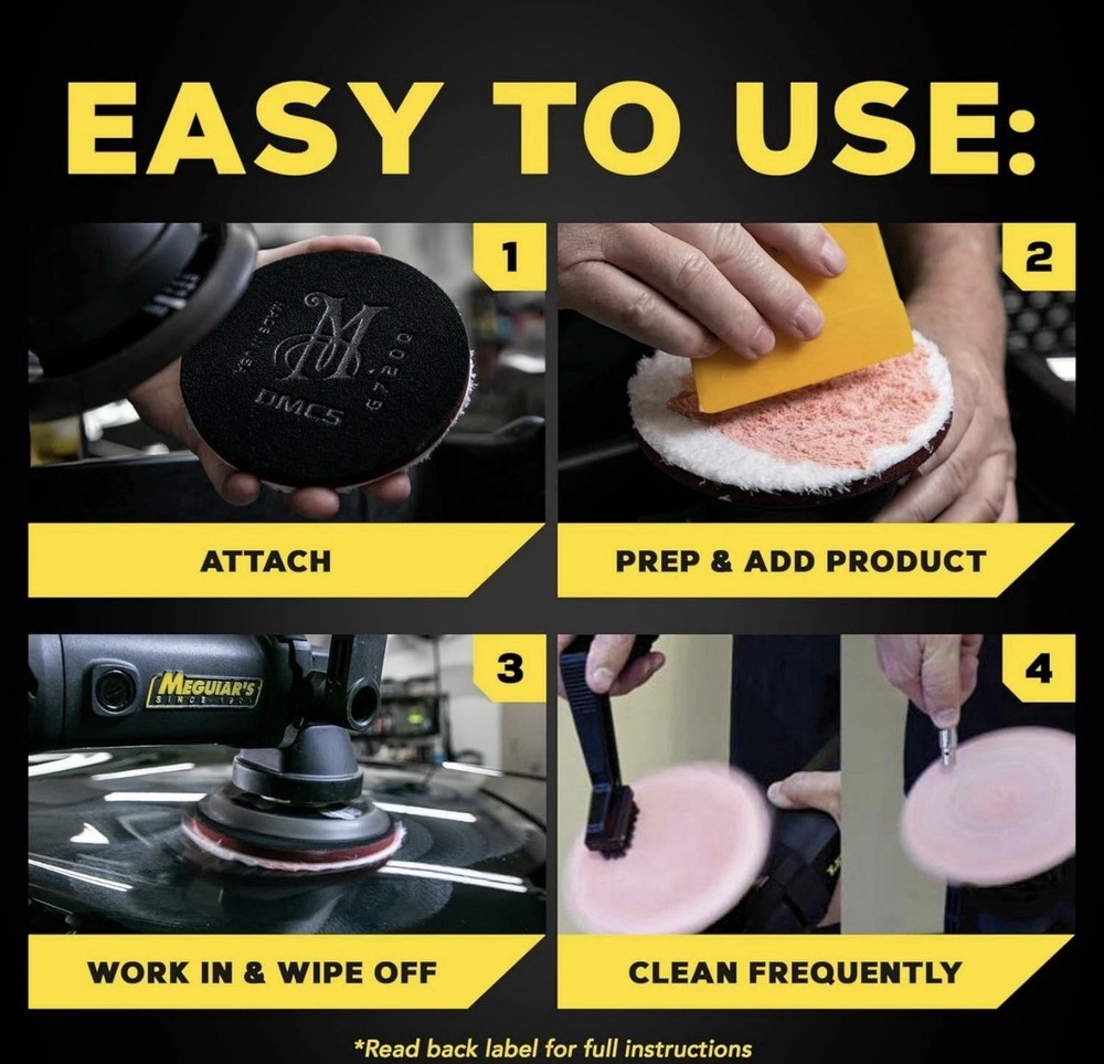 Meguiars DMC6 DA Microfiber Cutting Disc 6", Microfiber Pads - 2 Pack -Brand New