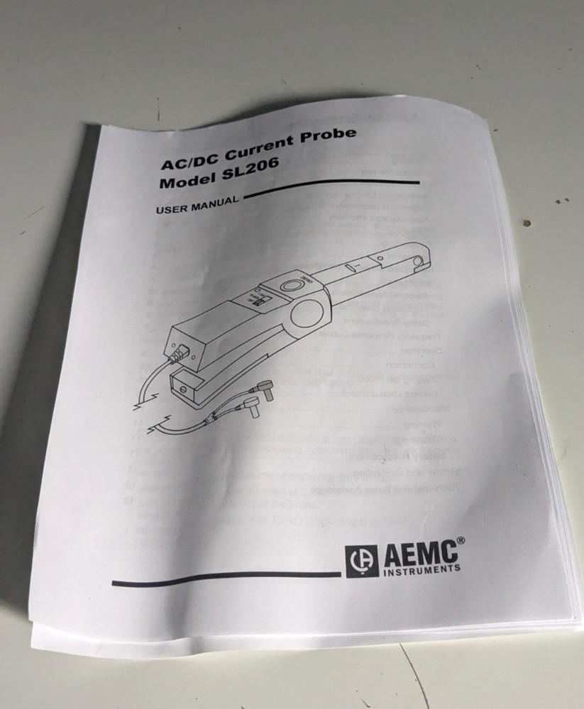 AEMC Instruments AC/DC Current Probe Model SL206 W/ Instructions