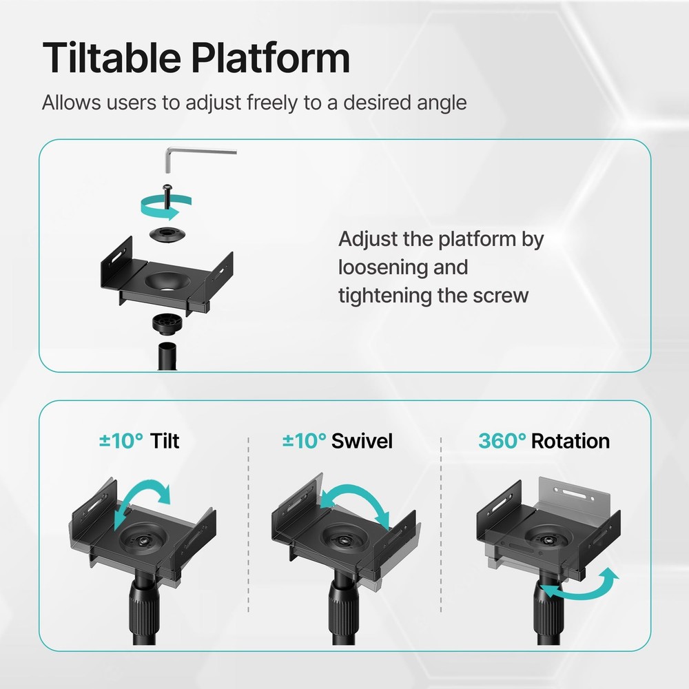 Height-Adjustable Speaker Stands Pair,11LBS Capacity,Height Adjustable from 3...