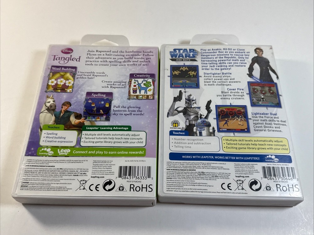 LEAPFROG Leapster 1 & 2 Star Wars Jedi Math And Tangled