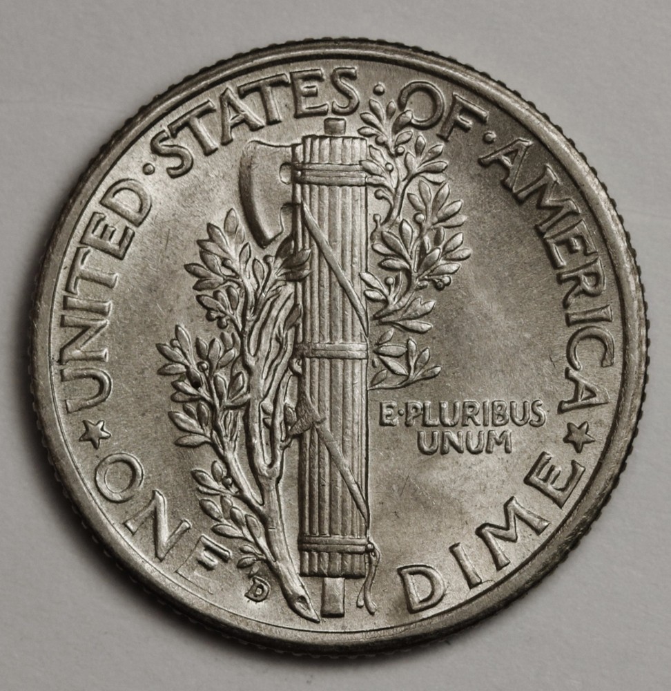 1936-d Mercury Dime.100%Fully Separated Horizontal Bands Original BU (Inventory)