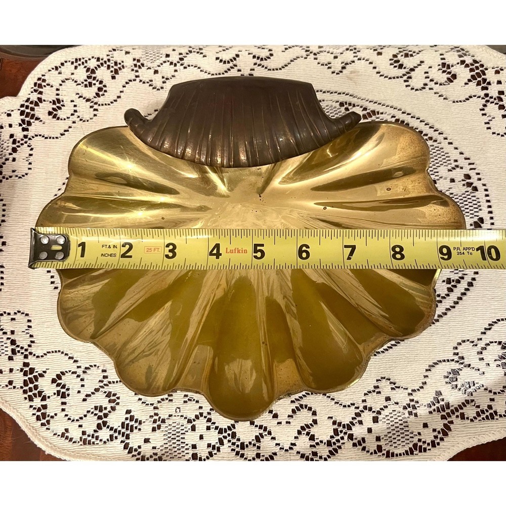 Brass shell tray-footed mid century vintage