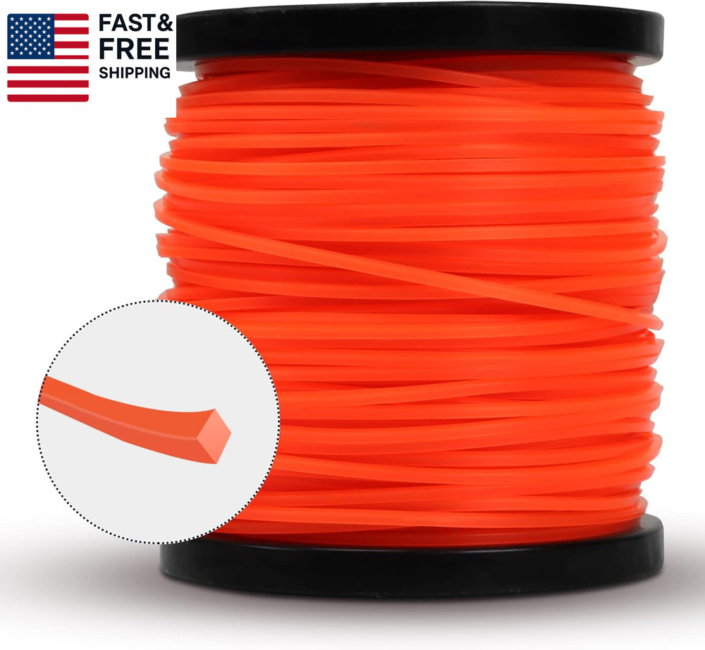 080 Inch Trimmer Line, 0.080" Weed Wacker Eater String, Commercial Grade Square