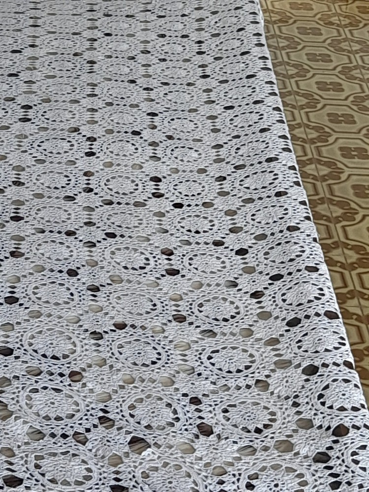 VINTAGE 70s CROCHET DOUBLE BEDSPREAD NEW