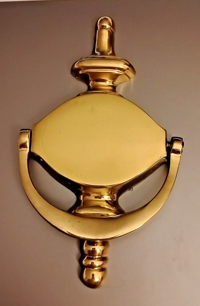 Shiny Brass Traditional Door Knocker Engravable