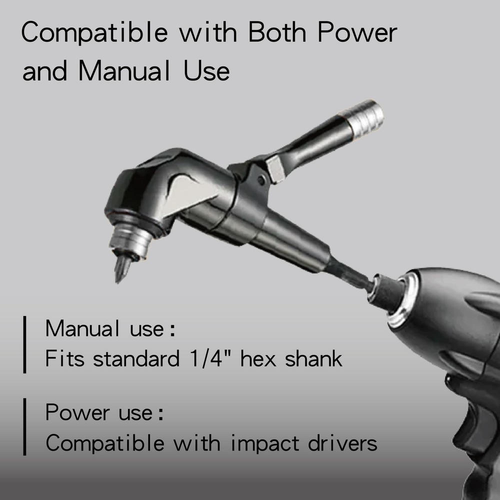 KESI Tool 1/4" Dr Impact Right Angle Drill Attachment, Right Angle Drill, 360...