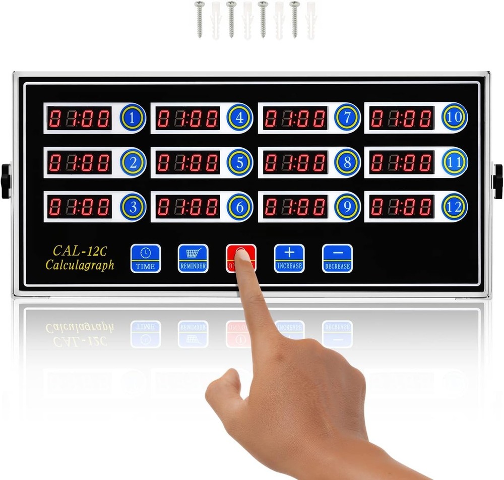 12 Channel Digital Kitchen Timer Loud Alarm for Cooking